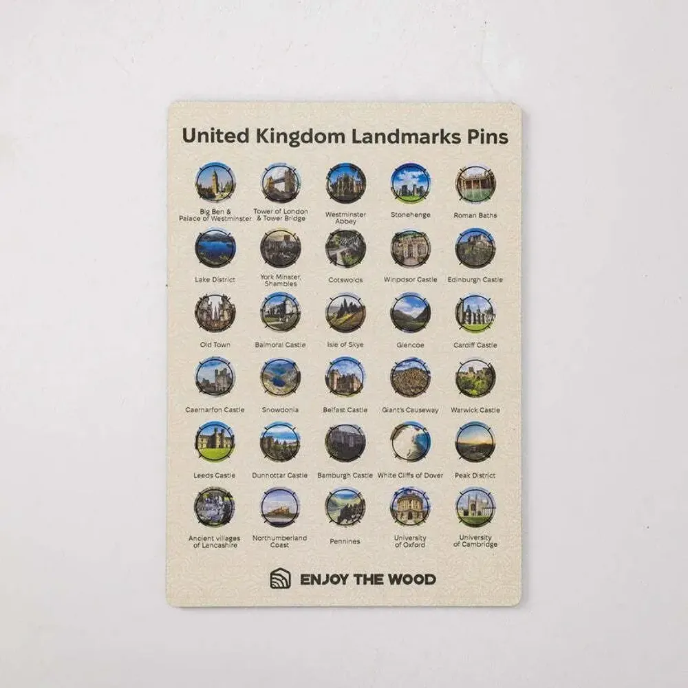 Decorative objects - United Kingdom Landmarks Pins - ENJOY THE WOOD