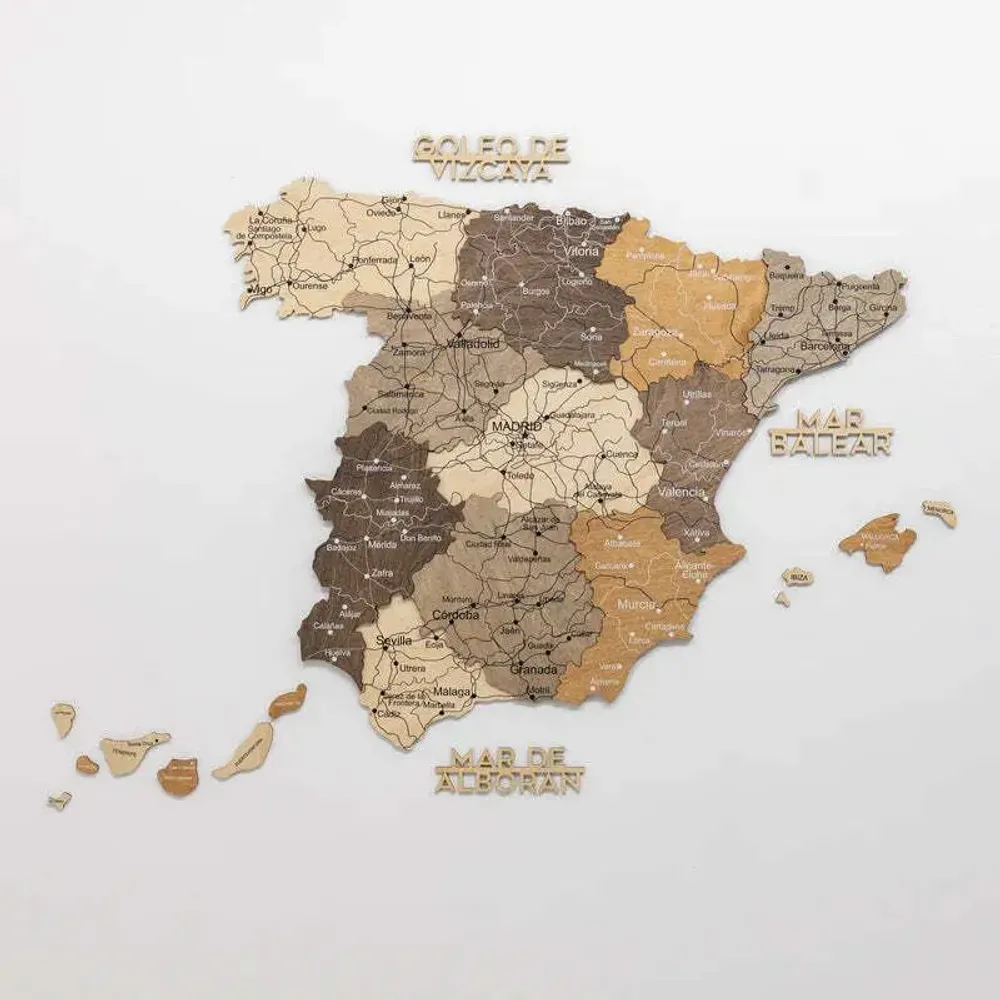 Other wall decoration - Wooden Map of Spain – Multicolor S Prime Plus - ENJOY THE WOOD