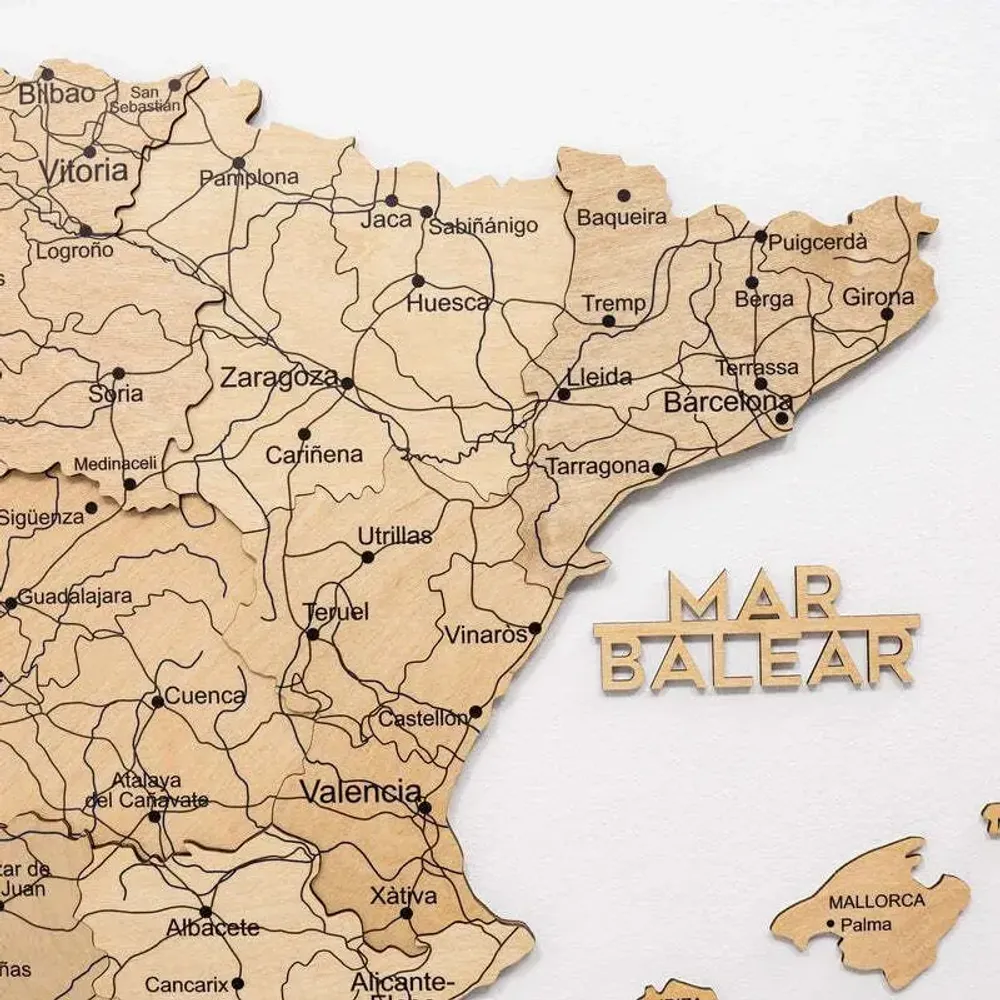 Other wall decoration - Wooden Map of Spain – Gold M Prime Plus - ENJOY THE WOOD