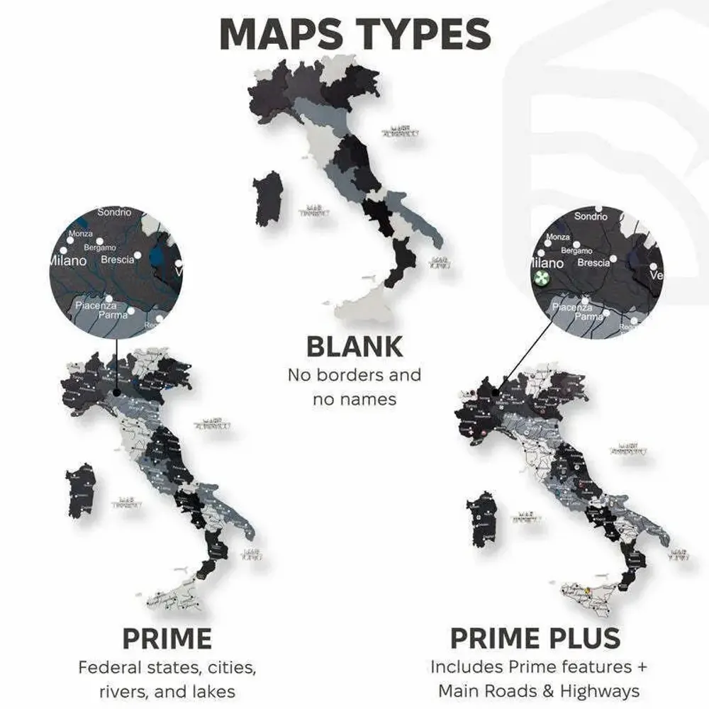 Other wall decoration - Wooden Map of Italy - Nordik M Prime - ENJOY THE WOOD