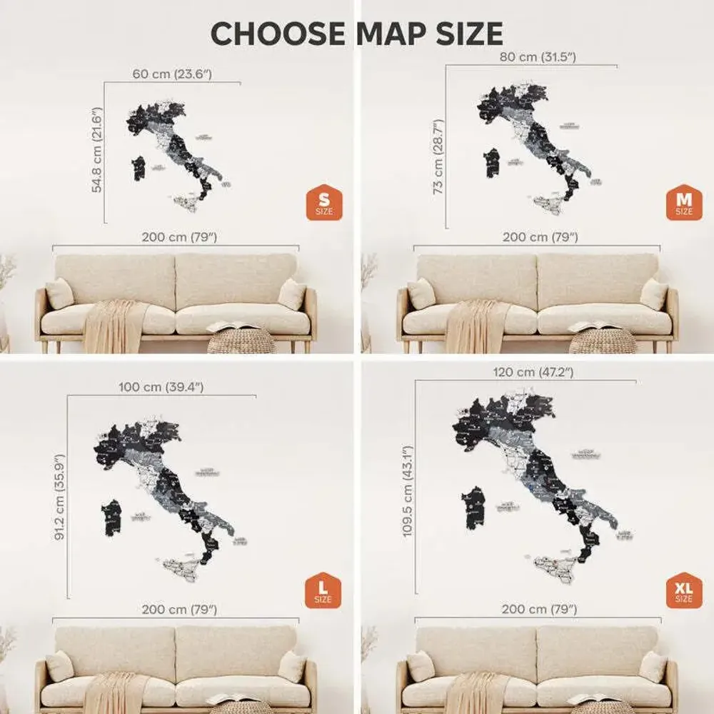 Other wall decoration - Wooden Map of Italy - Nordik M Prime - ENJOY THE WOOD