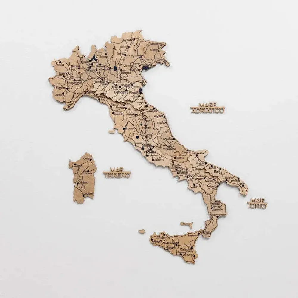 Other wall decoration - Wooden Map of Italy - Gold L Blank - ENJOY THE WOOD