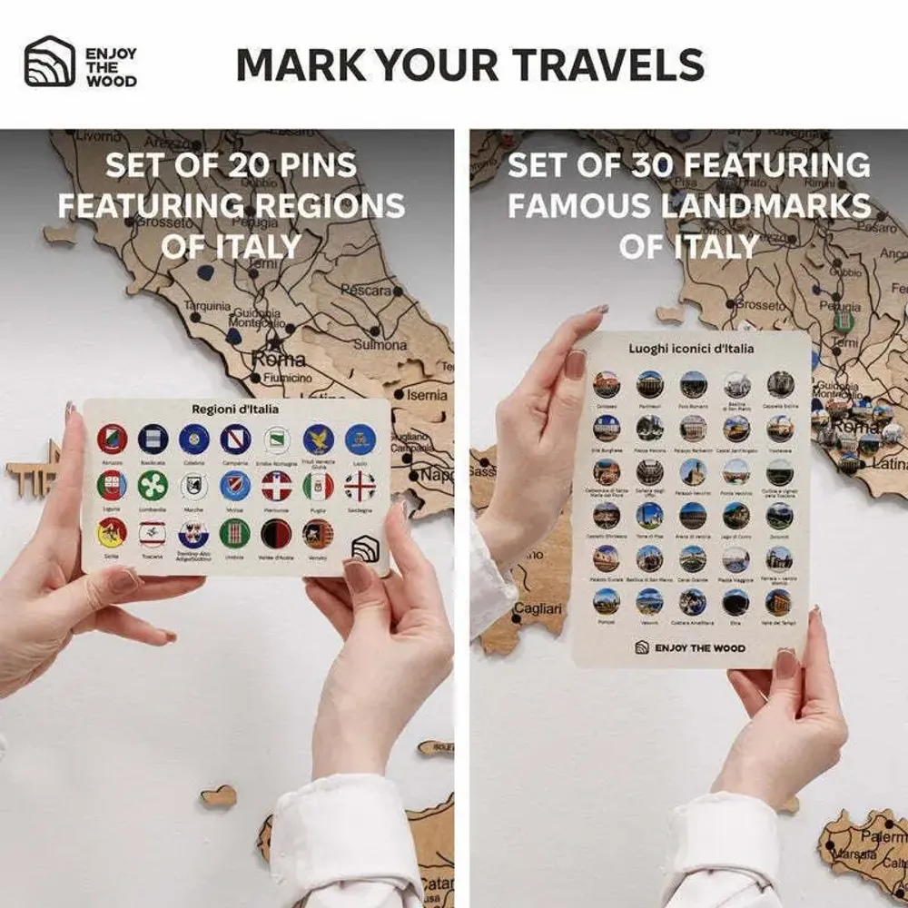 Other wall decoration - Wooden Map of Italy - Gold XL Prime Plus - ENJOY THE WOOD