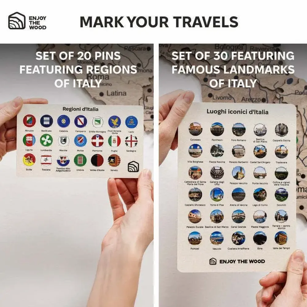 Other wall decoration - Wooden Map of Italy - Terra S Prime - ENJOY THE WOOD