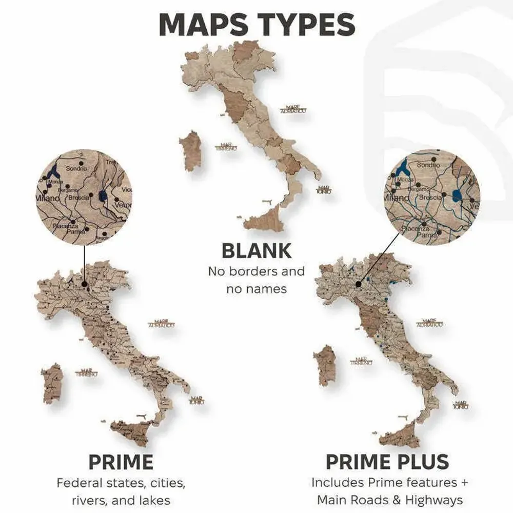 Other wall decoration - Wooden Map of Italy - Terra M Prime - ENJOY THE WOOD