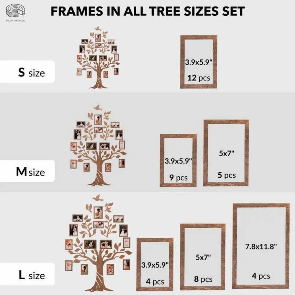 Other wall decoration - Wooden Led Family Tree - Nova L Light LED - ENJOY THE WOOD