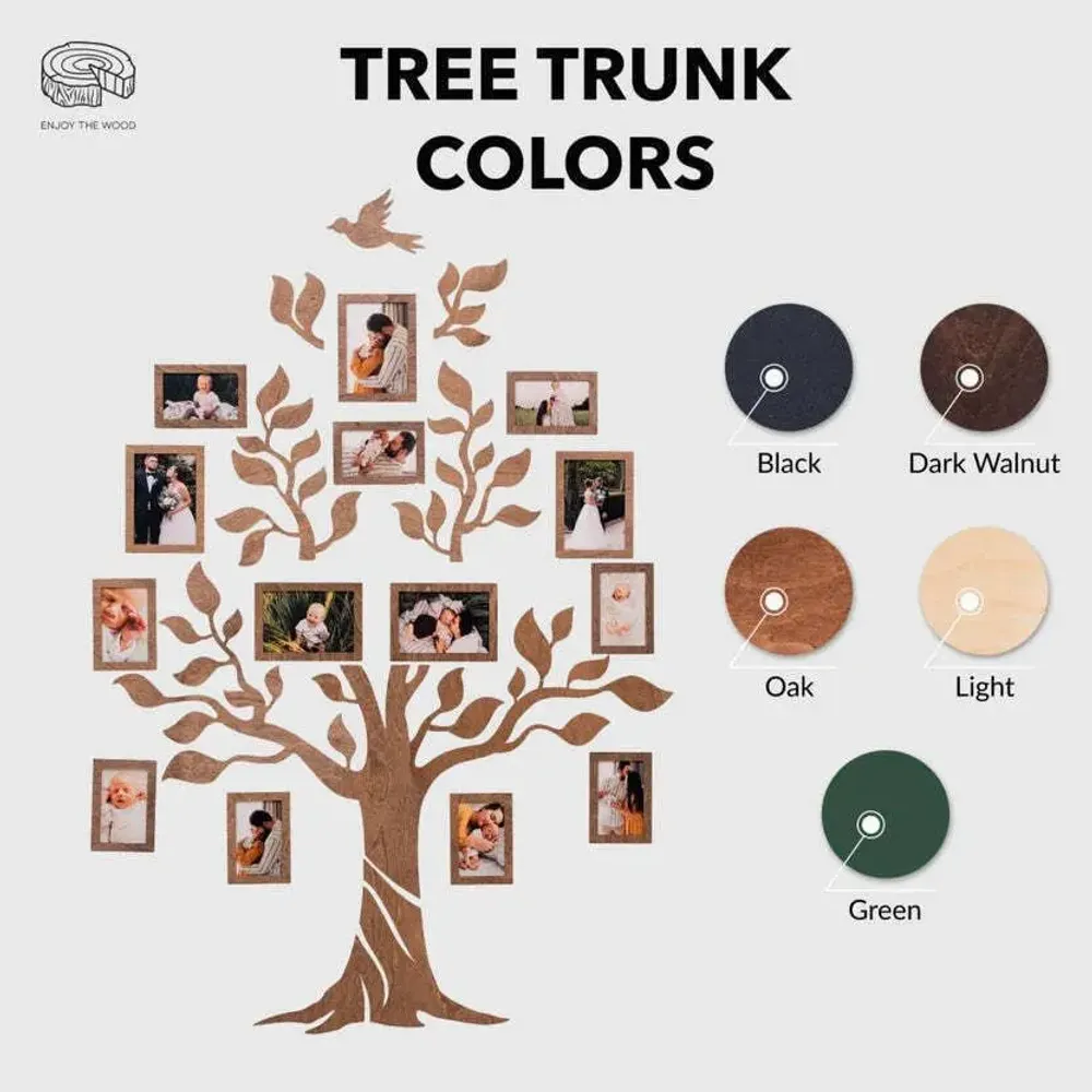 Other wall decoration - Wooden Led Family Tree - Nova M Green LED - ENJOY THE WOOD