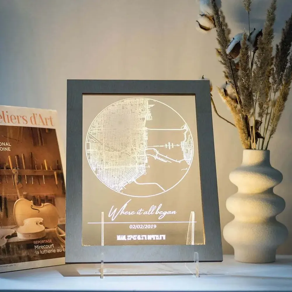 Desk lamps - City Plan Light Frame White M Light House - ENJOY THE WOOD