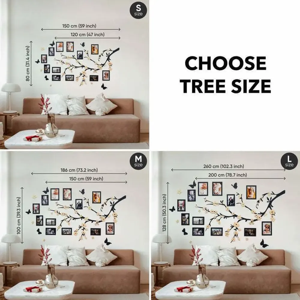 Other wall decoration - Wooden Family Tree - Unity L White flowers - ENJOY THE WOOD