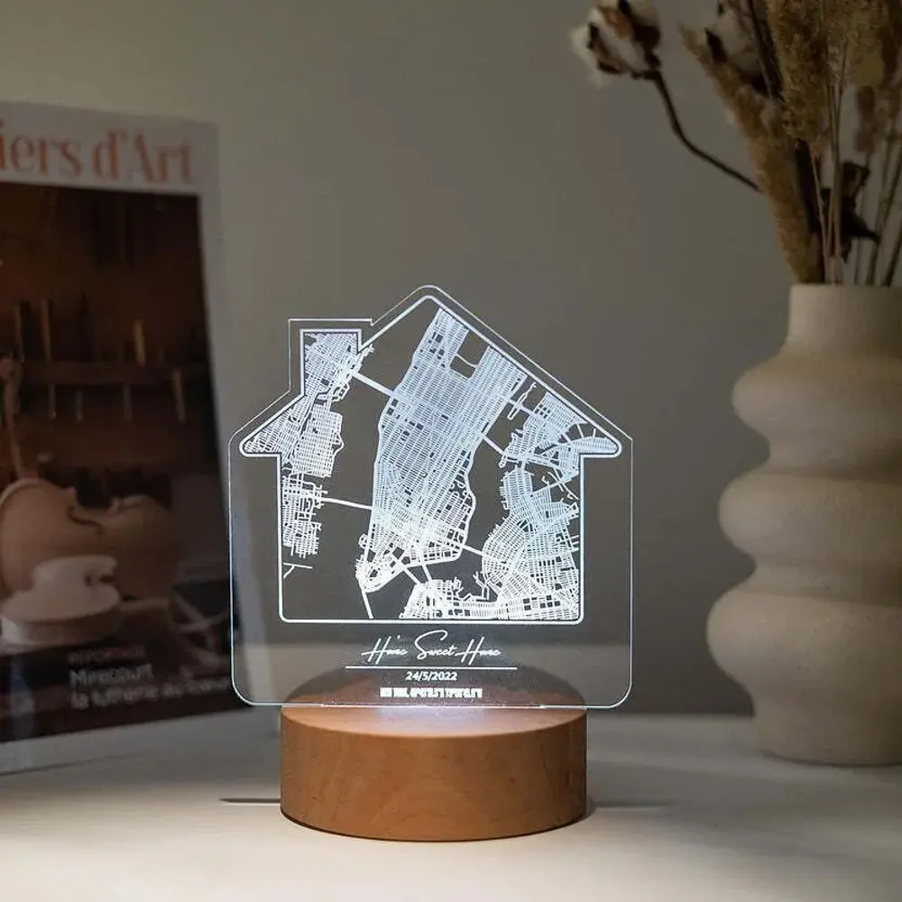 Desk lamps - City Plan Light Stand Heart Light - ENJOY THE WOOD