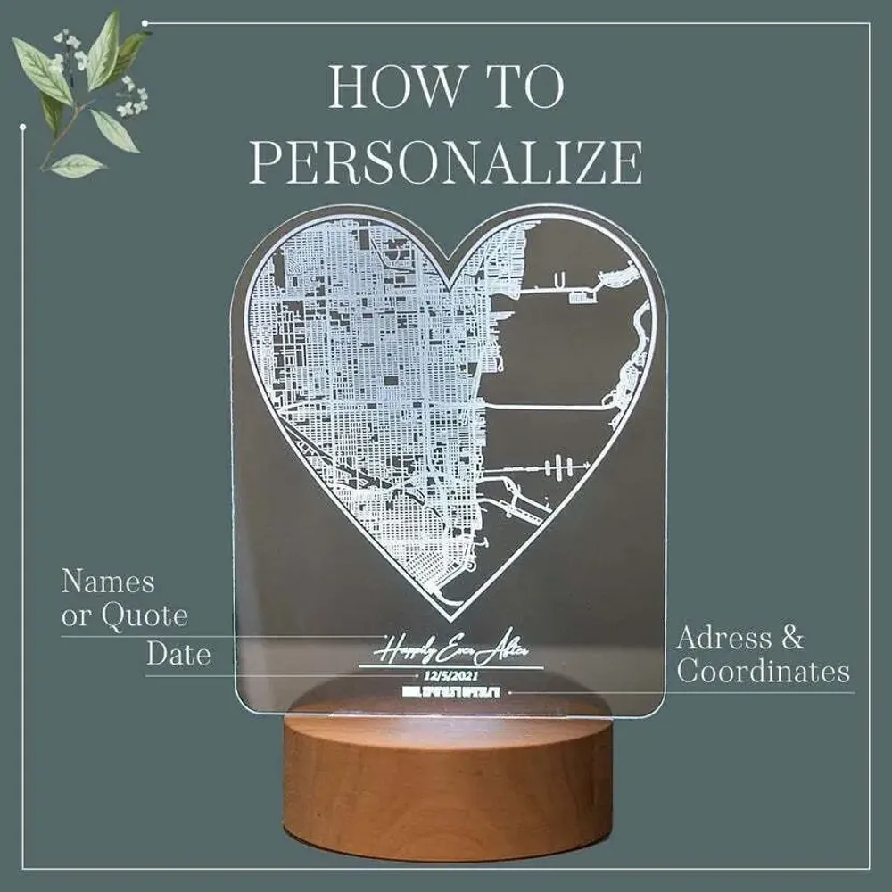 Desk lamps - City Plan Light Stand Heart Light - ENJOY THE WOOD