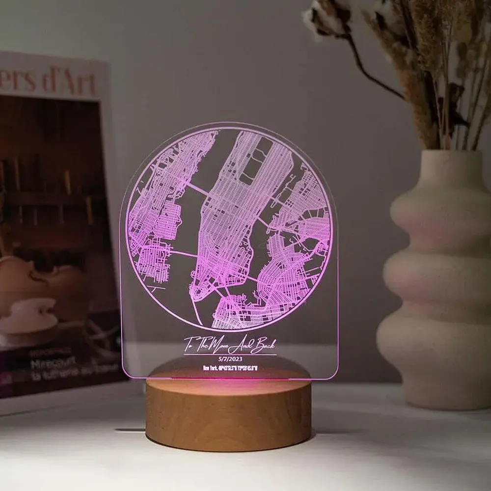 Desk lamps - City Plan Light Stand Heart Light - ENJOY THE WOOD