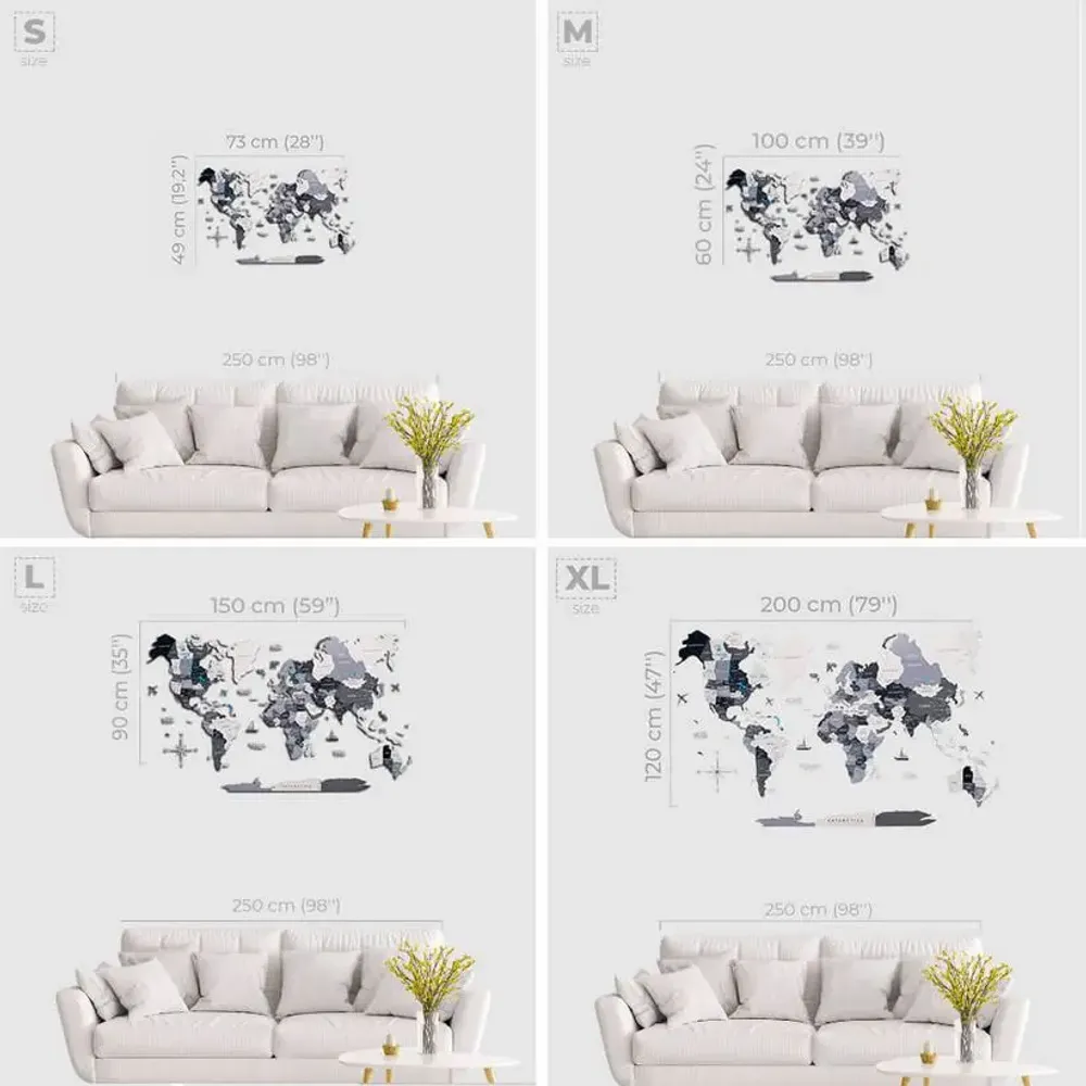 Other wall decoration - 2D Wooden World Map Nordik M - ENJOY THE WOOD