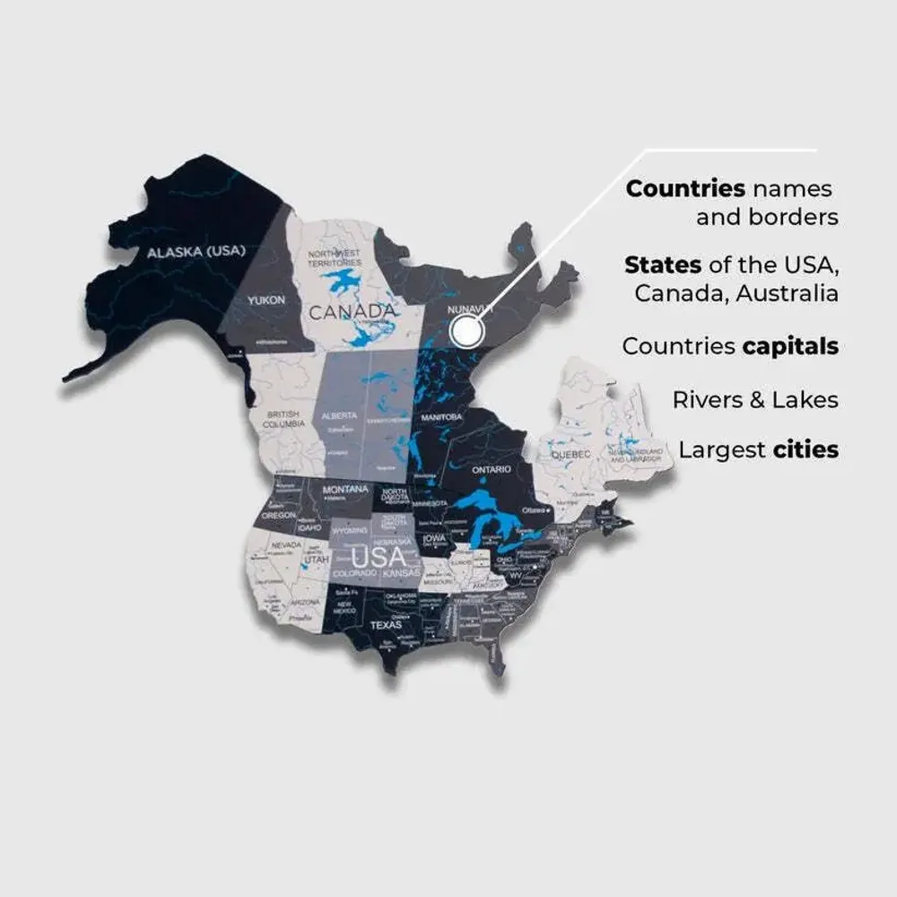 Other wall decoration - 2D Wooden World Map Nordik XL - ENJOY THE WOOD