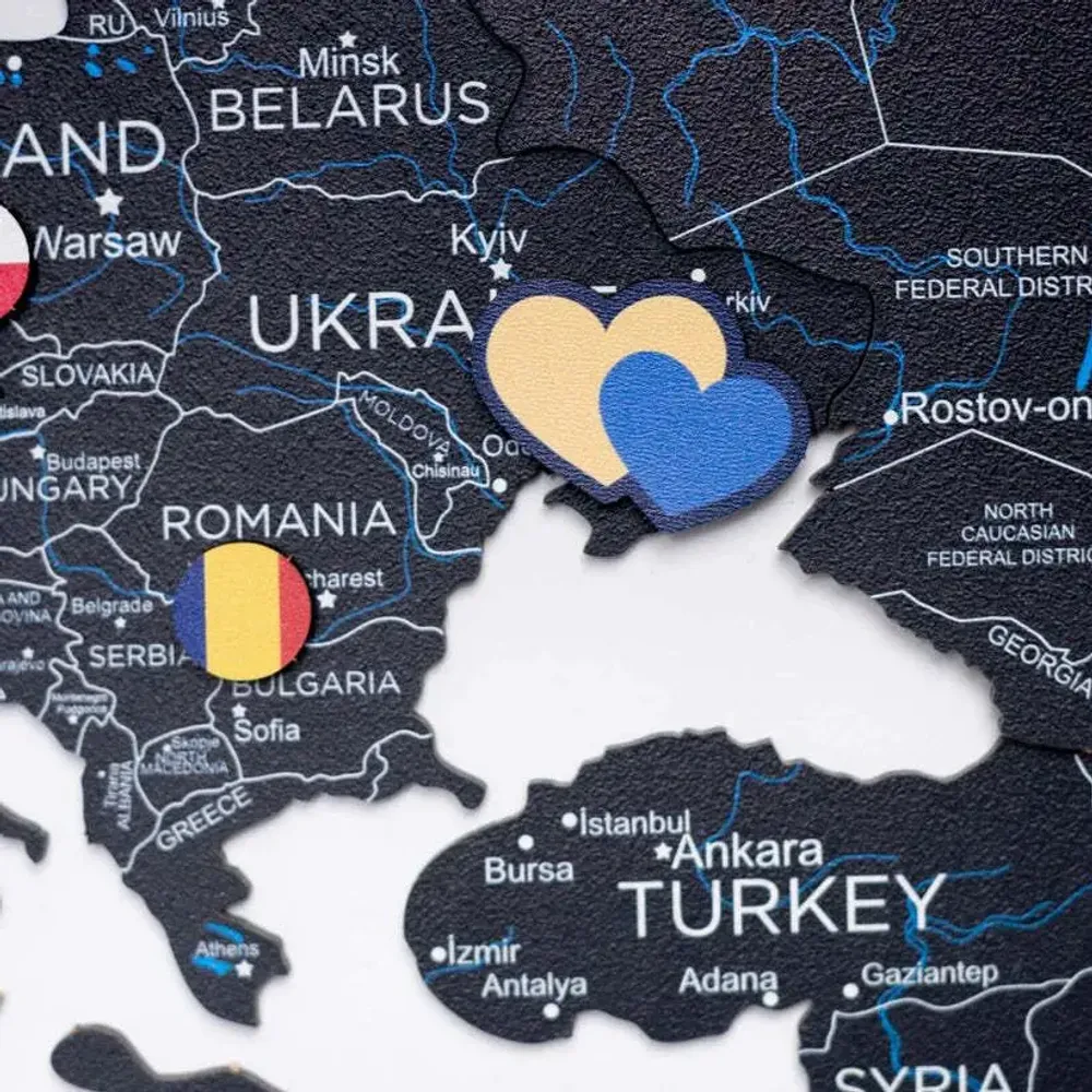 Other wall decoration - 2D Wooden World Map Midnight L - ENJOY THE WOOD