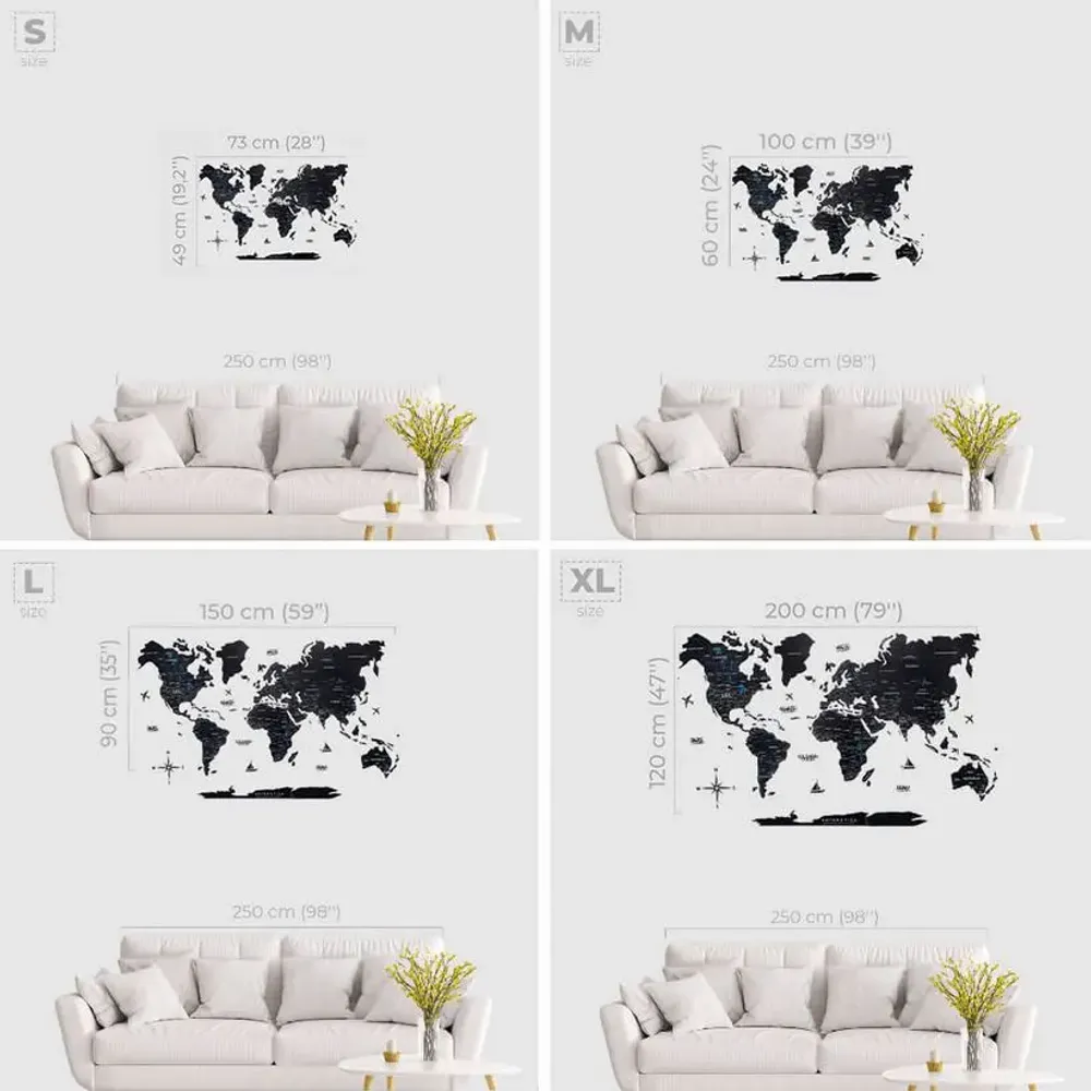 Autres décorations murales - Carte du Monde en Bois 2D Midnight XL - ENJOY THE WOOD