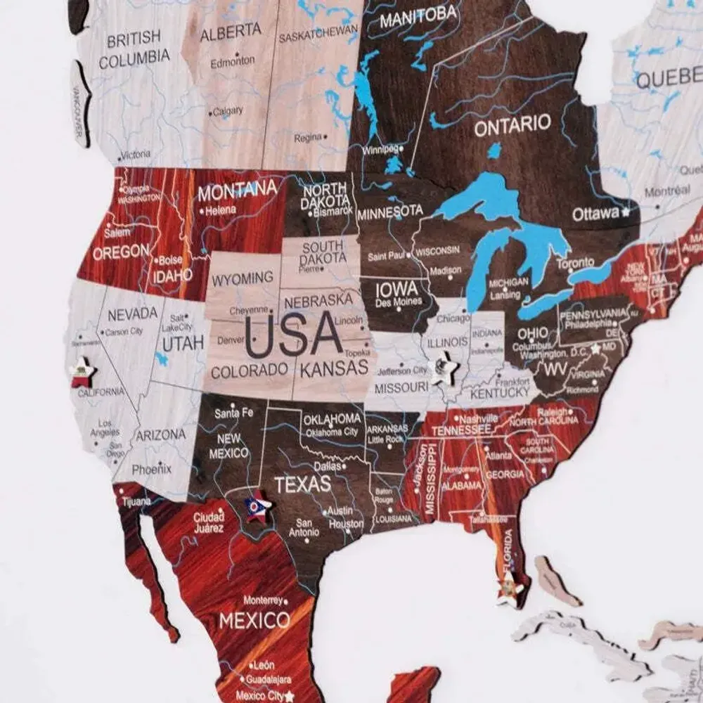 Autres décorations murales - Carte du Monde en Bois 2D Urban S - ENJOY THE WOOD