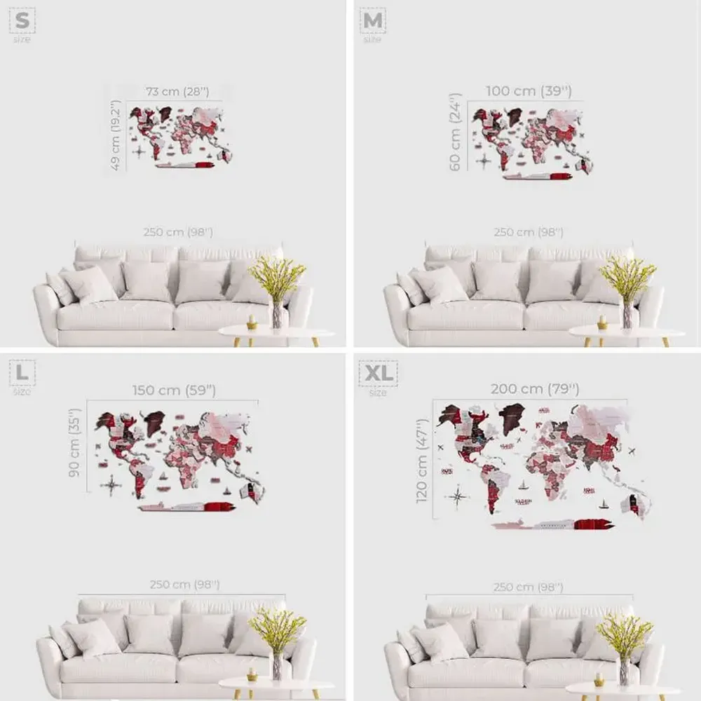 Autres décorations murales - Carte du Monde en Bois 2D Urban M - ENJOY THE WOOD