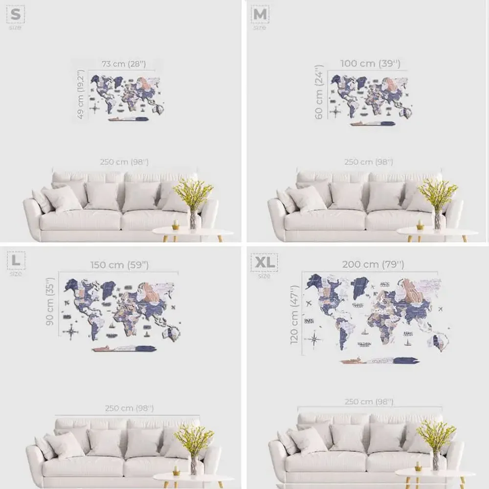 Other wall decoration - 2D Wooden World Map Mystery S - ENJOY THE WOOD