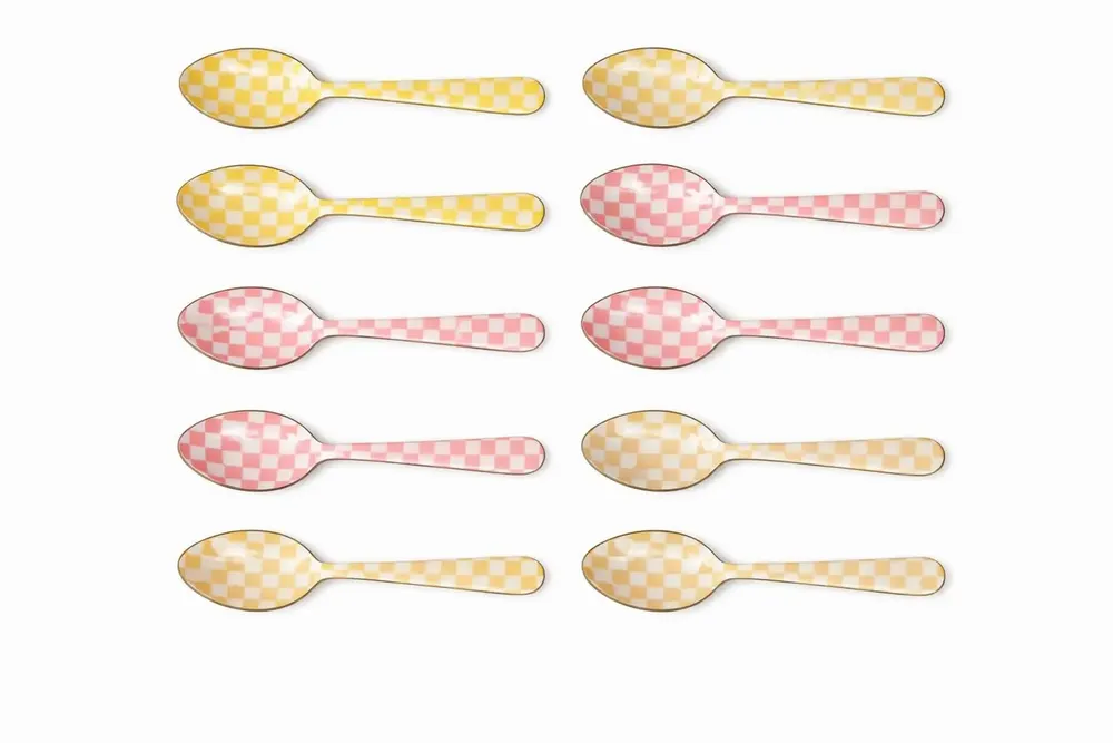 Cutlery set - Enamel Spoon Set — (Set of 4), 5.4 x 1 Inches - CASA AMAROSA