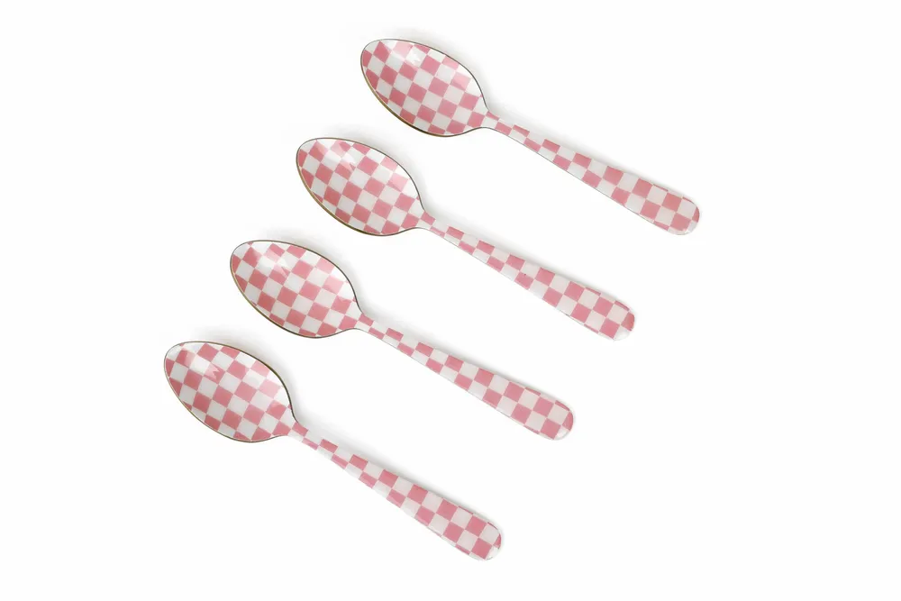 Cutlery set - Enamel Spoon Set — (Set of 4), 5.4 x 1 Inches - CASA AMAROSA