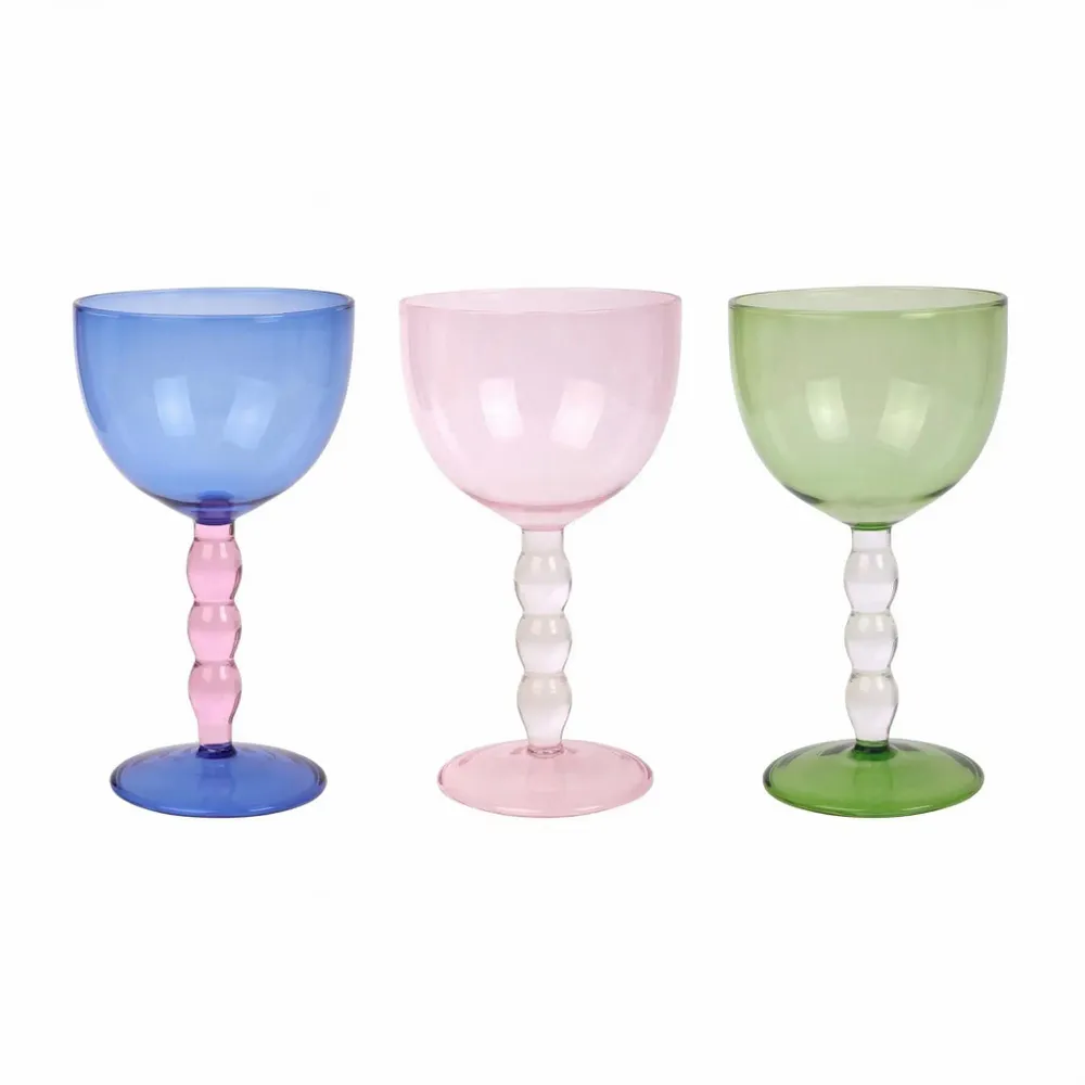 Verres à pied - Verre à cocktail Bubble Stem, 6,2 x 3,5 pouces - CASA AMAROSA