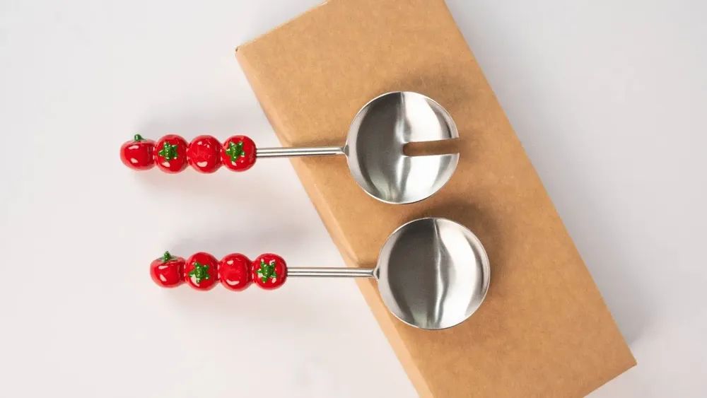 Ustensiles de cuisine - Pelle à salade avec manche en forme de tomate et citron, (Set de 2) - CASA AMAROSA