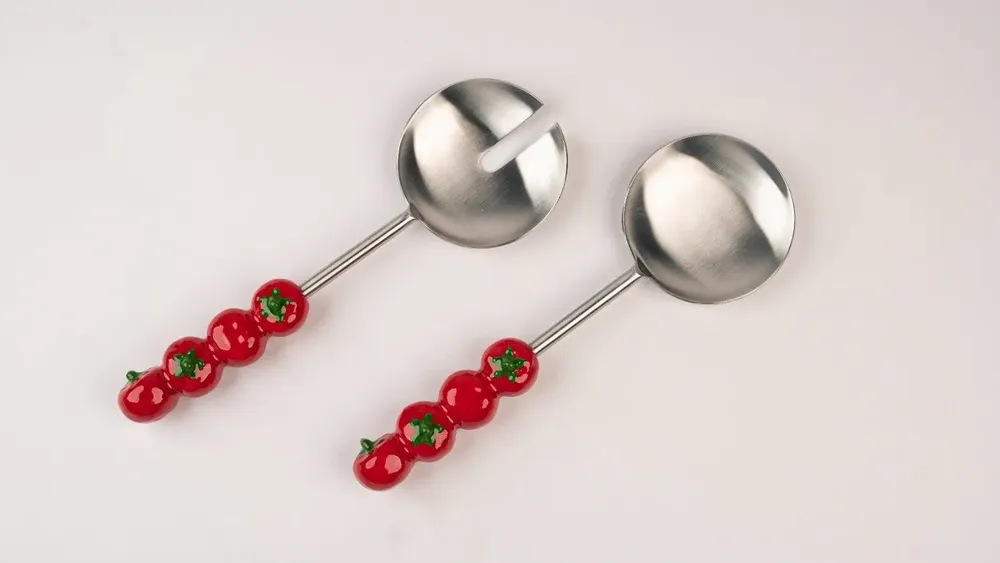 Ustensiles de cuisine - Pelle à salade avec manche en forme de tomate et citron, (Set de 2) - CASA AMAROSA