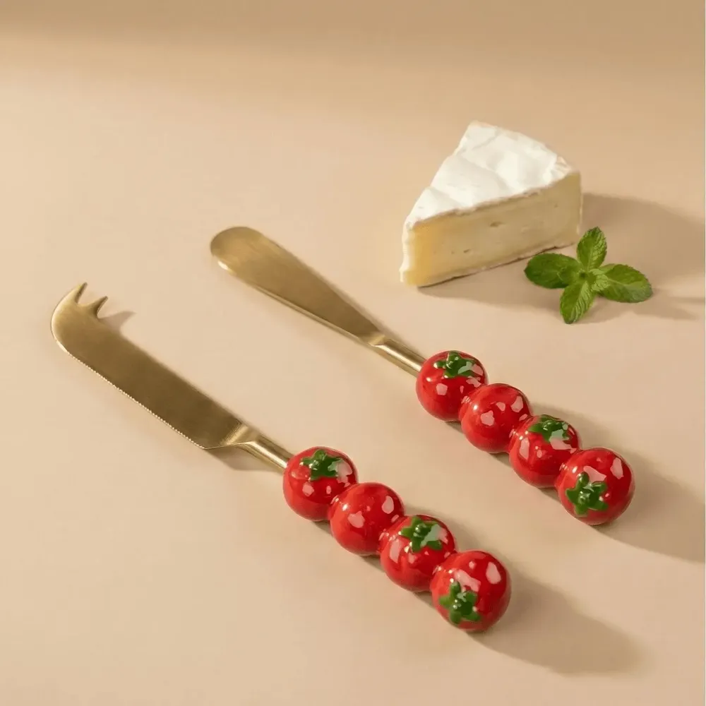 Couteaux - Ensemble de couteaux à fromage - petits pois, tomates - CASA AMAROSA