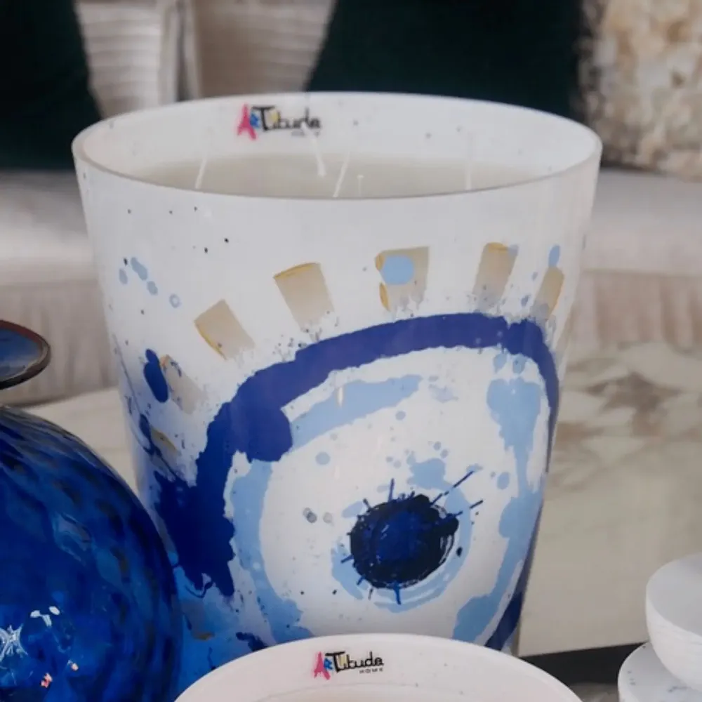 Bougies - Mal De Ojo (Sel marin, Sauge, Bois flottant) - Bougie parfumée en verre - 24 cm - ARTITUDE HOME