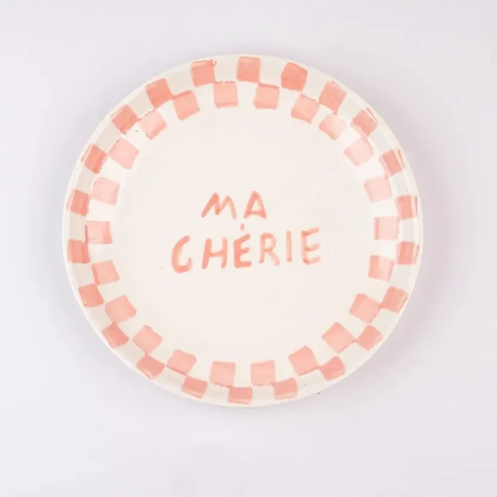 Assiettes au quotidien - Assiette à collation en céramique Ma Cherie, 7 x 7 pouces - CASA AMAROSA