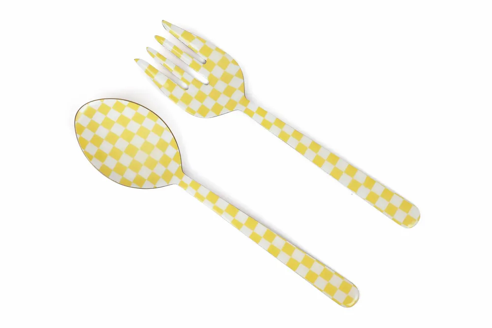 Ustensiles de cuisine - Pelle à salade en émail (ensemble de 2) - 11 x 2,5 pouces - CASA AMAROSA