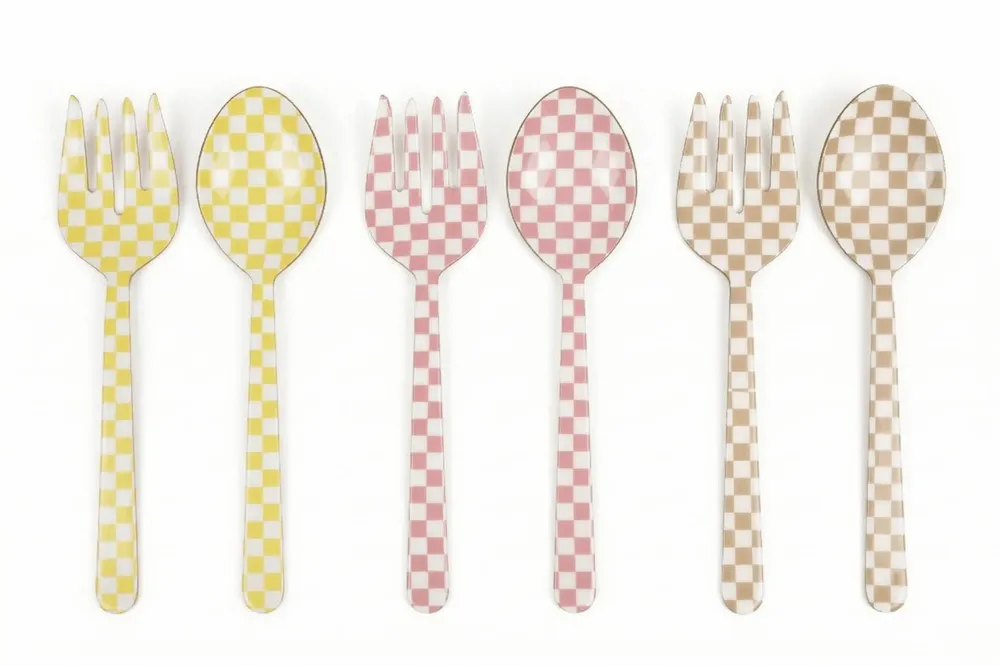 Ustensiles de cuisine - Pelle à salade en émail (ensemble de 2) - 11 x 2,5 pouces - CASA AMAROSA