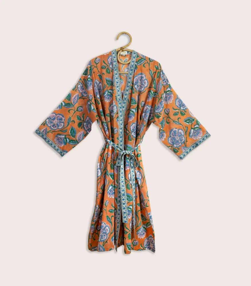 Apparel - LONI Orange kimono - JAMINI BY USHA BORA