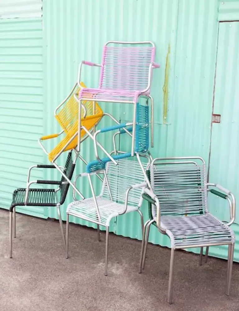 Lawn chairs - MYA - Aluminum outdoor chair with PVC covered armrests. - FIAM SRL