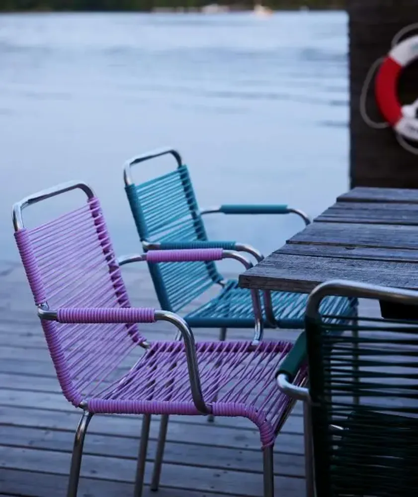 Lawn chairs - MYA - Aluminum outdoor chair with PVC covered armrests. - FIAM SRL