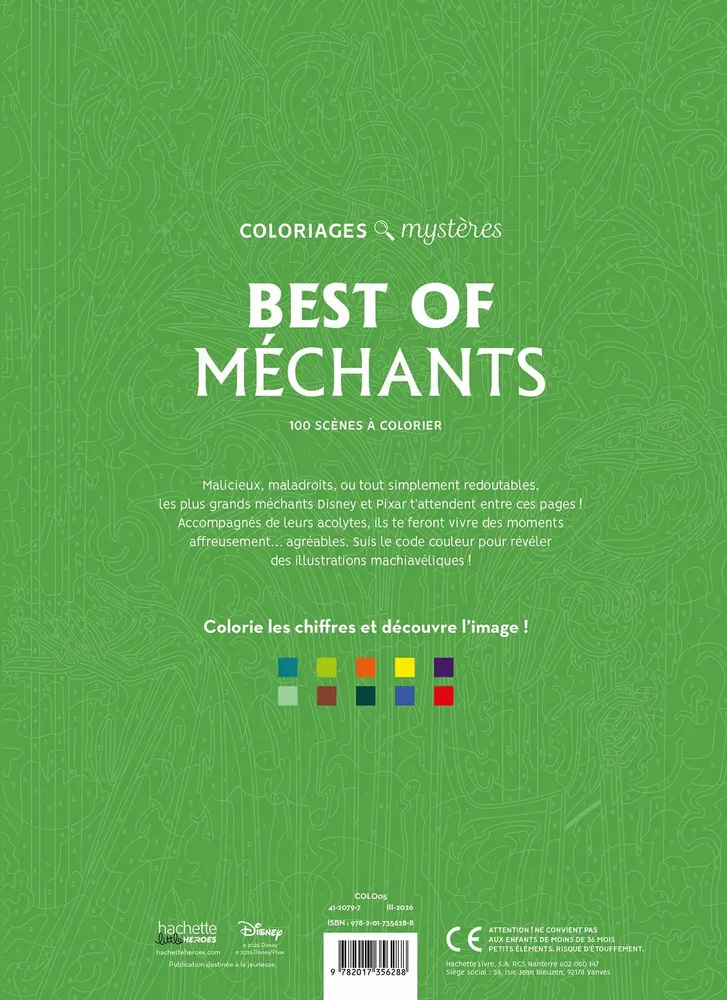 Stationery - Coloriages mystères Disney Best of Méchants - HACHETTE LIVRE