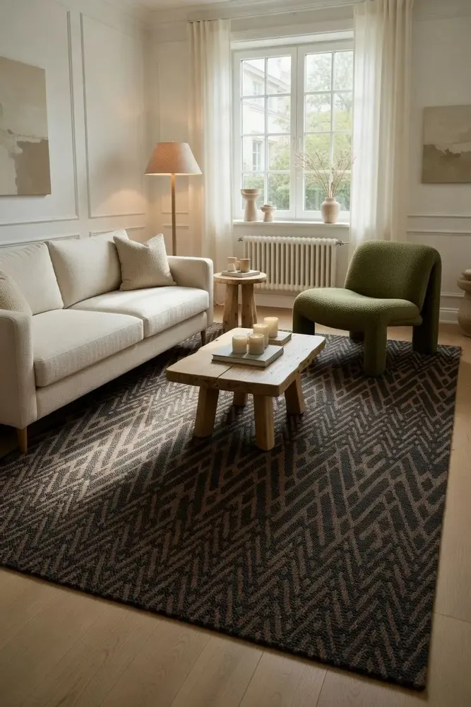 Tapis - Tapis Nomad Brun en Laine et lin - COCONO