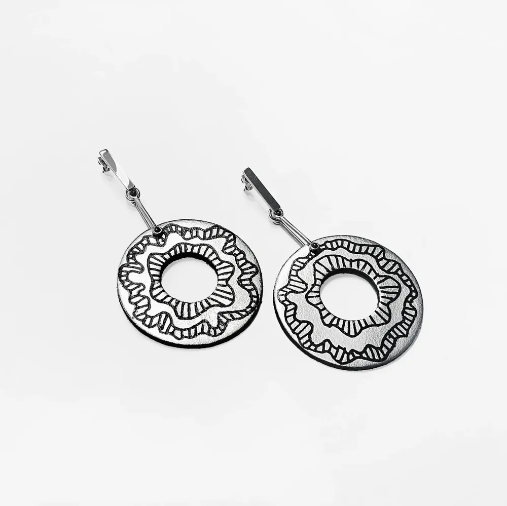 Bijoux - Boucles d'oreilles à motifs peints - C.KARAKALPAKI