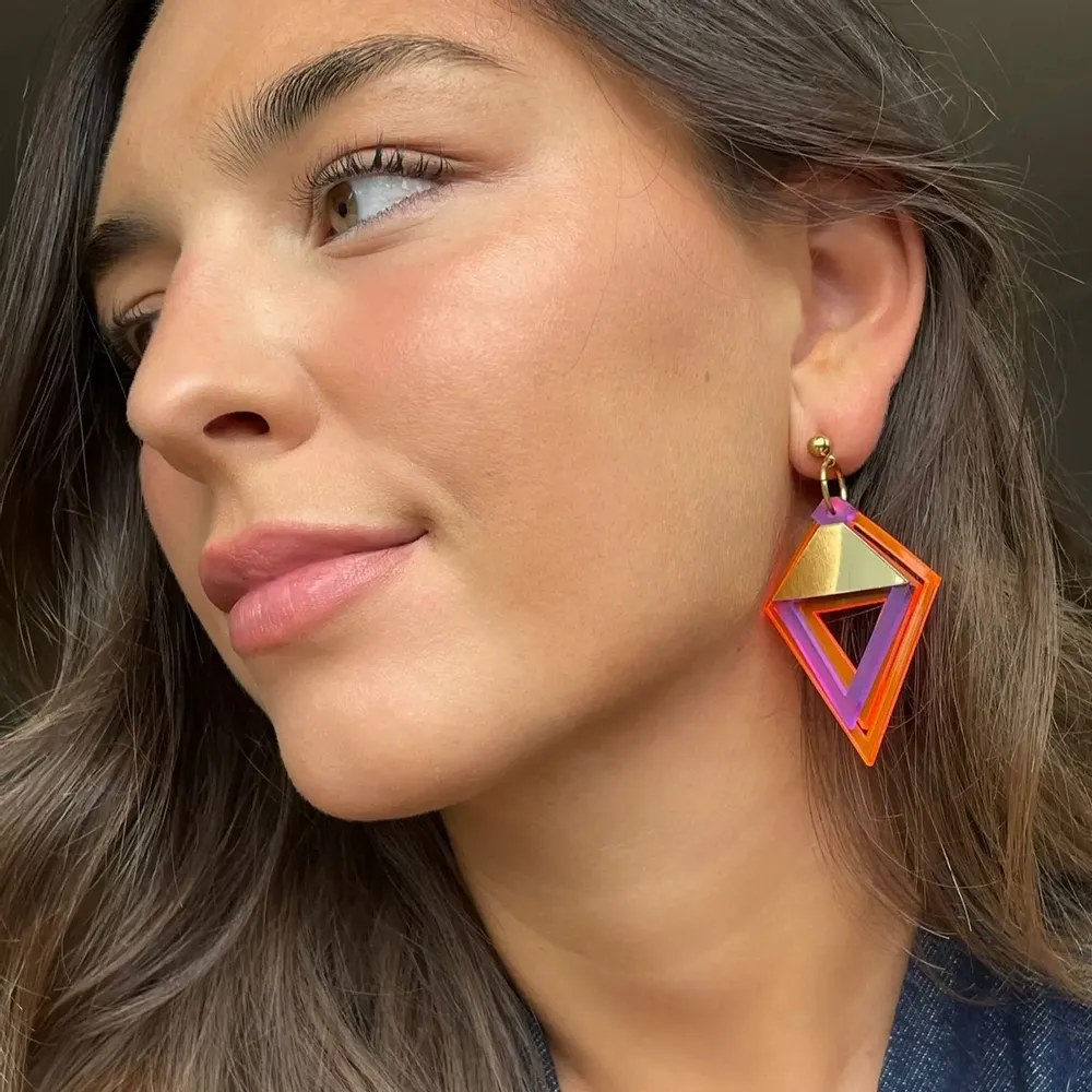 Bijoux - Boucles d'oreilles COVER Violet/Mangue - TELLMEE