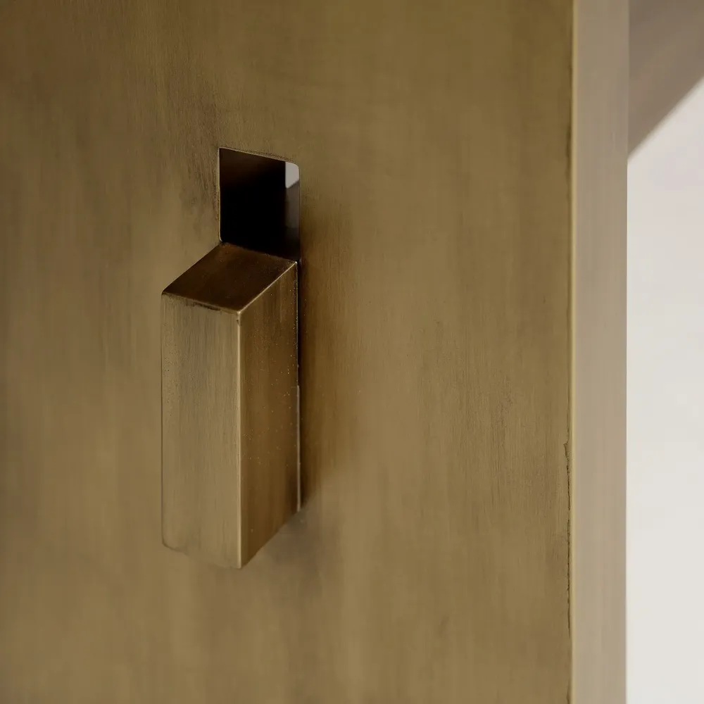 Hotel bedrooms - Geometry Console, Grey Figured Sikomoro Top, Bronze Lacquered Wood - DUISTT