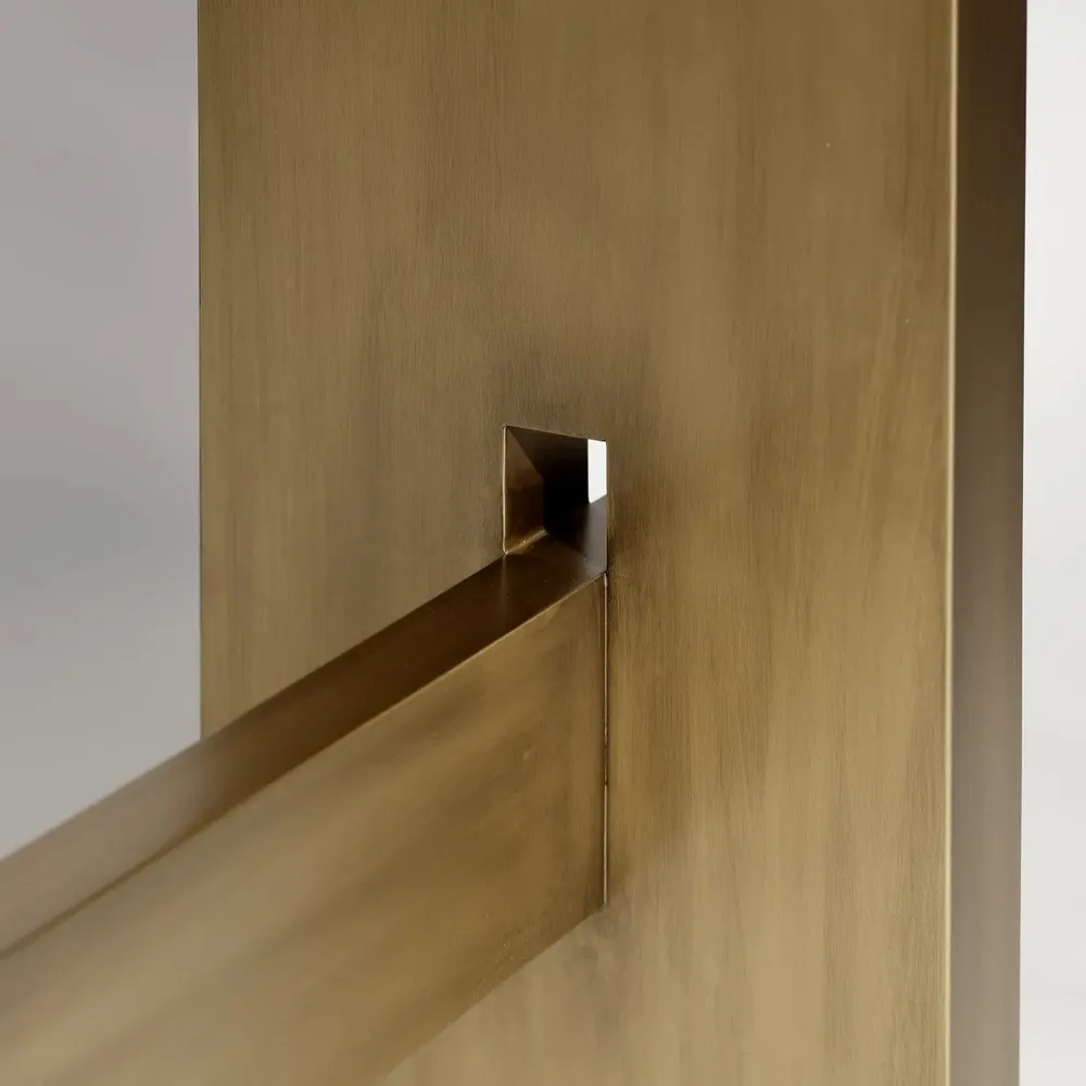 Hotel bedrooms - Geometry Console, Grey Figured Sikomoro Top, Bronze Lacquered Wood - DUISTT