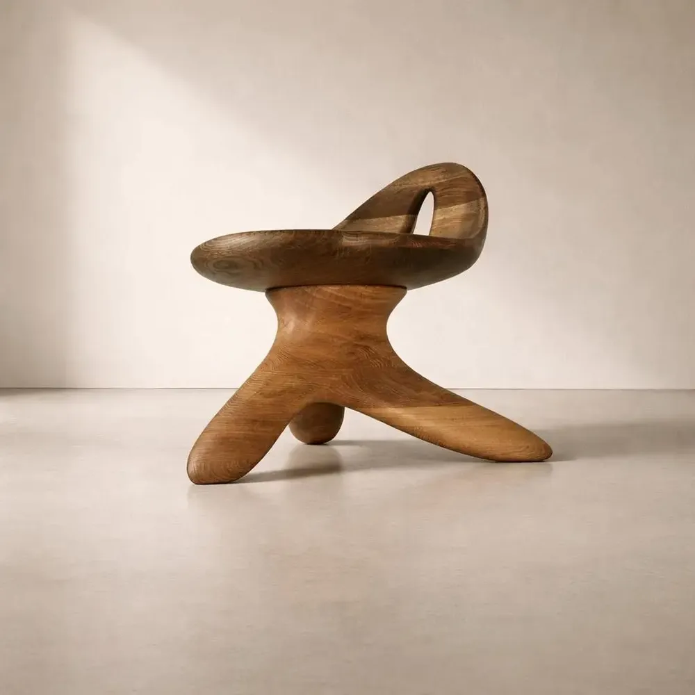 Chairs - Morphe | Sculpted Exclusive Chair | European Oak Wood - NEXART