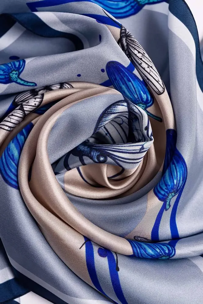 Foulards et écharpes - foulard Pur soie, Carré de soie 67,  Création et impression françaises - KOUNTHEA RETH