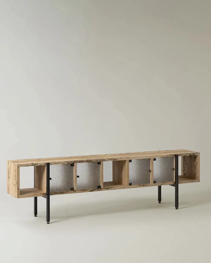 Meubles de cuisines  - Altana | Buffet en Bois Massif et Verre Armé - DE ZOTTI & DE BRICOLA