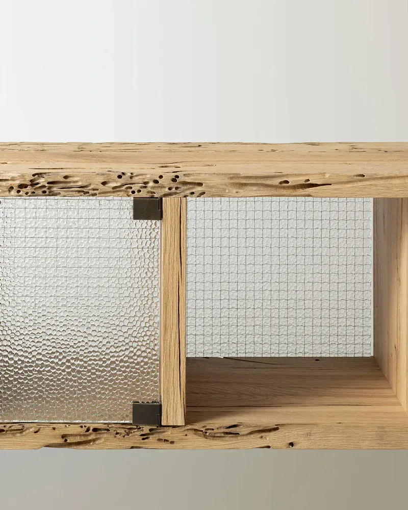 Meubles de cuisines  - Altana | Buffet en Bois Massif et Verre Armé - DE ZOTTI & DE BRICOLA