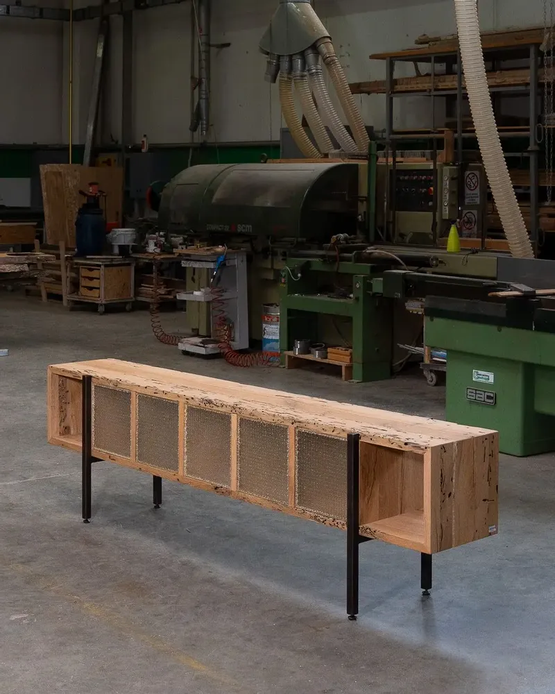 Meubles de cuisines  - Altana | Buffet en Bois Massif et Verre Armé - DE ZOTTI & DE BRICOLA