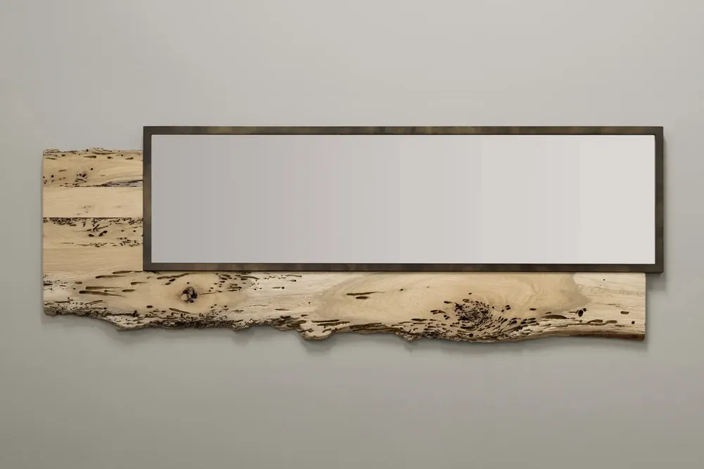 Miroirs - Due Facce | Miroir Architectural en Chêne de Bricole et Métal - DE ZOTTI & DE BRICOLA