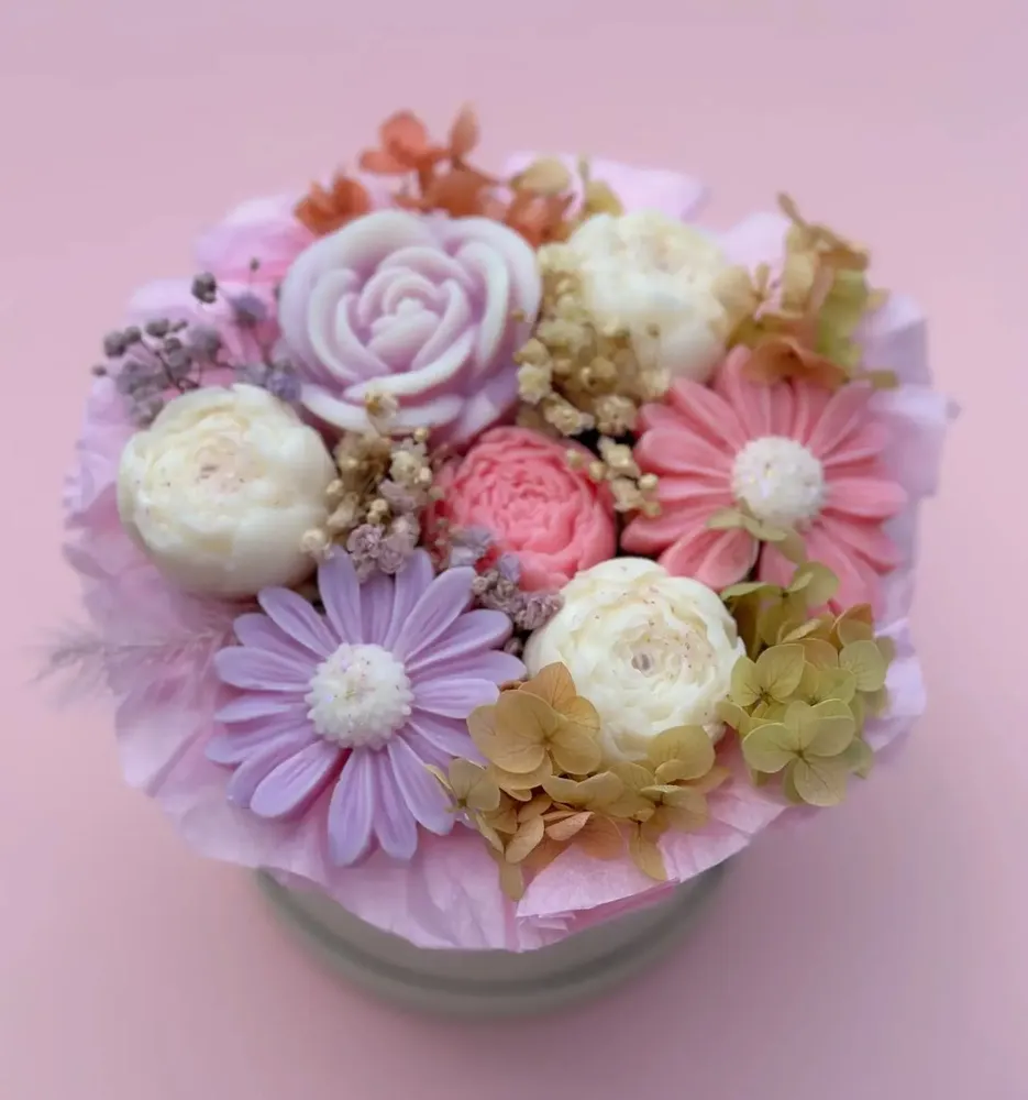 Decorative objects - Wax flower - Cotton flower - Vegetable wax - COSMÉTIQUES DE QUIBERON