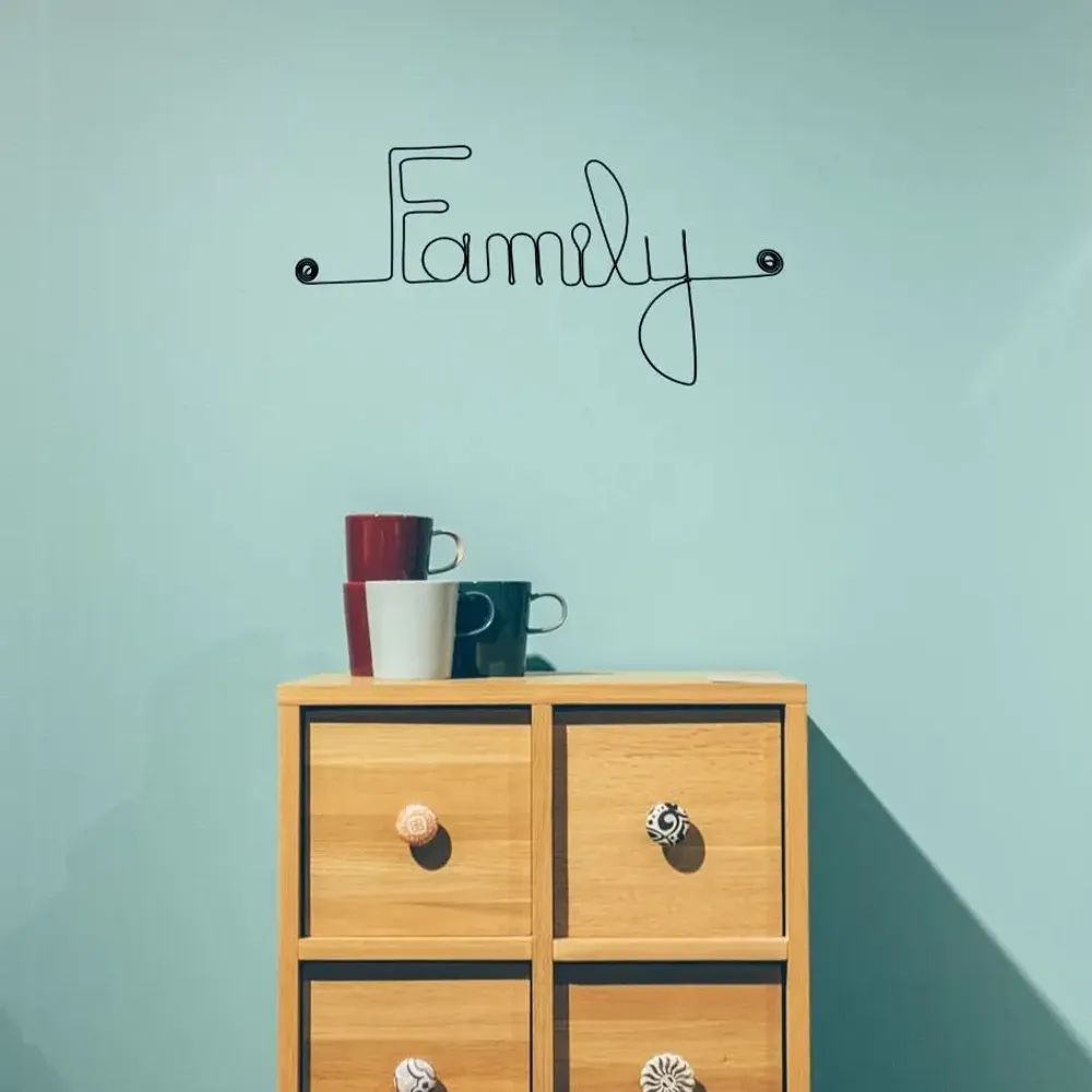 Autres décorations murales - Décoration Murale en Fil de Fer "Family" - à punaiser - Bijoux de Mur - BIJOUX DE MUR